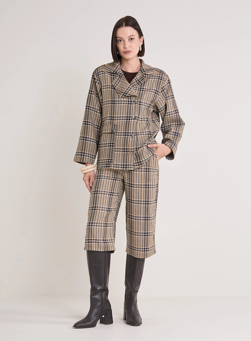 Casaco Alfaiataria Feminino Xadrez Estampados