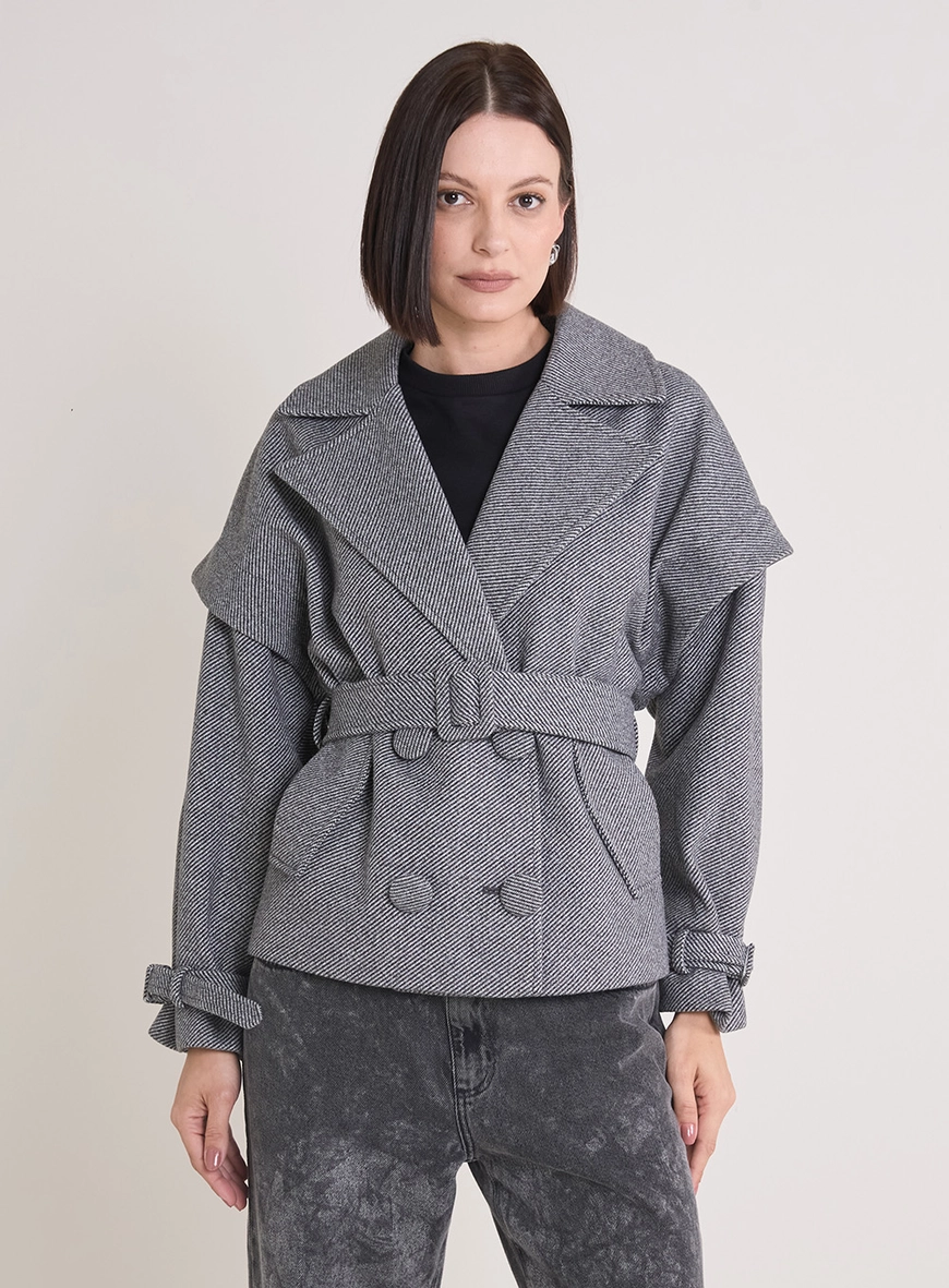 Casaco Cropped Feminino CINZA