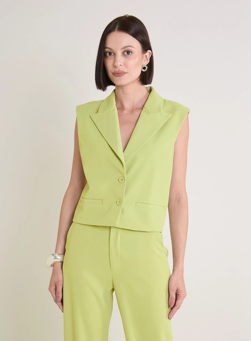 Colete Alfaiataria Reto Feminino Verde