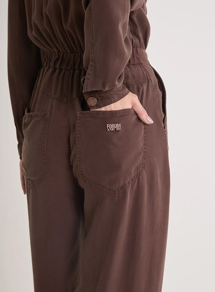 Macacão Sarja Alfaiataria Calça Barrel