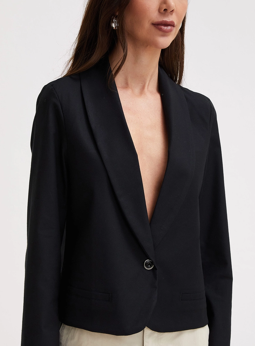 Blazer Feminino De Alfaiataria Reto Preto