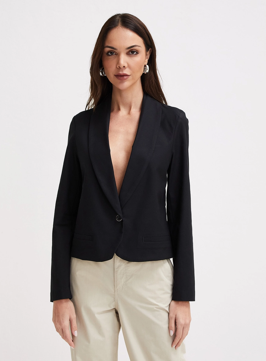 Blazer Feminino De Alfaiataria Reto Preto