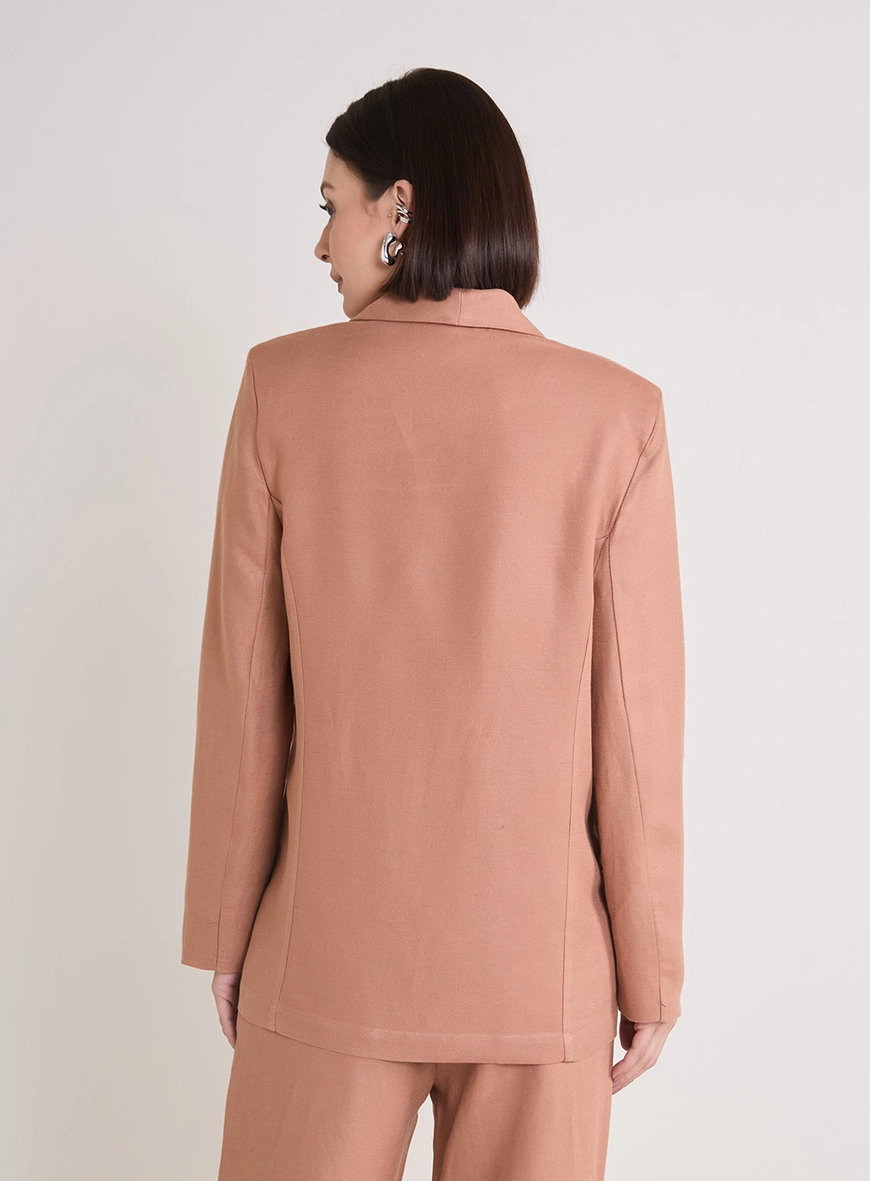 Blazer Feminino De Alfaiataria Over Marrom