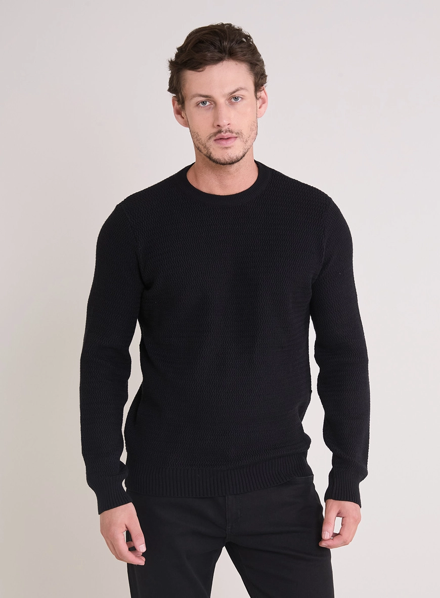 Suéter Tricô Masculino Fifties Preto