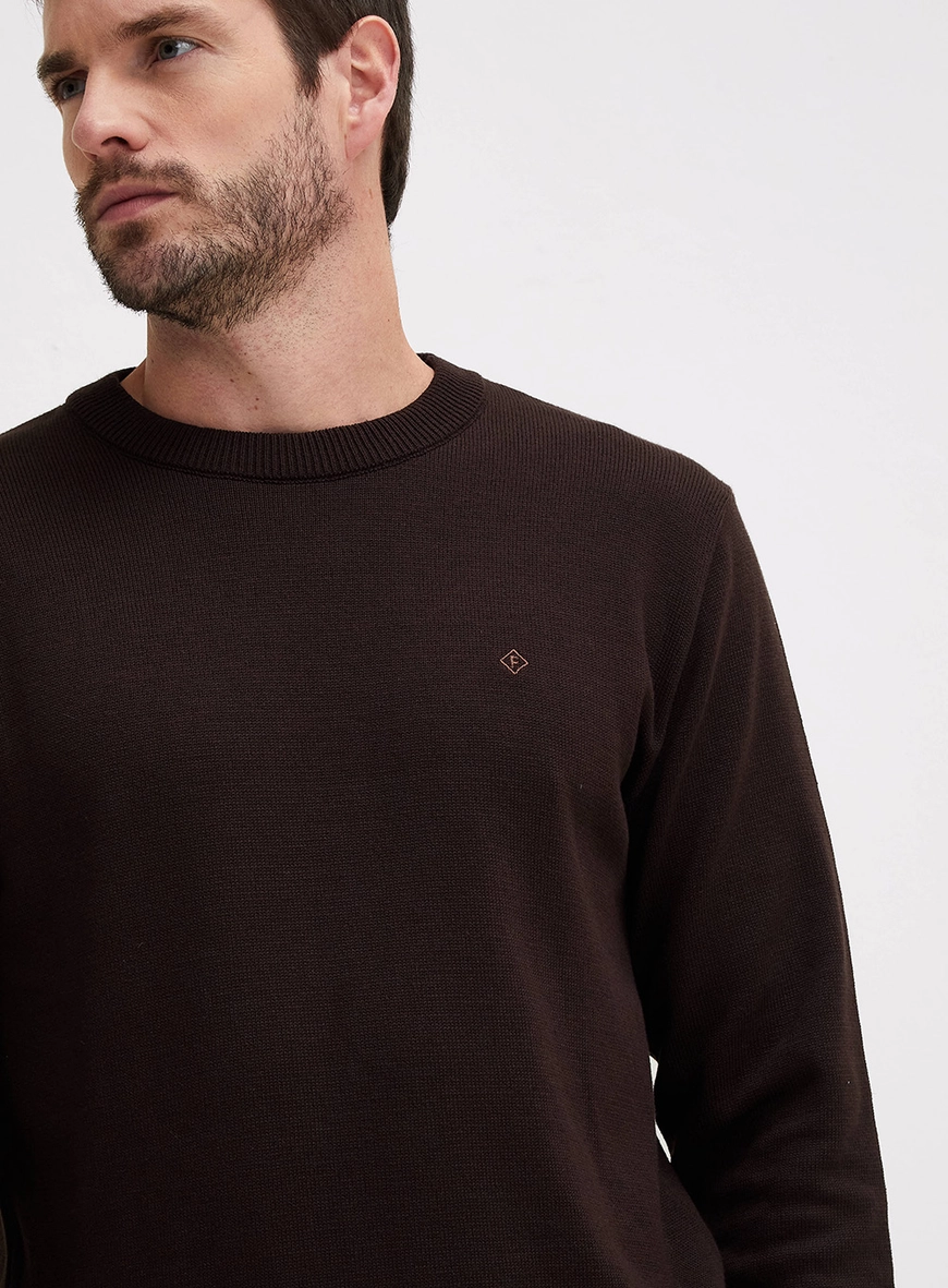 Suéter Tricô Masculino Fifties Marrom