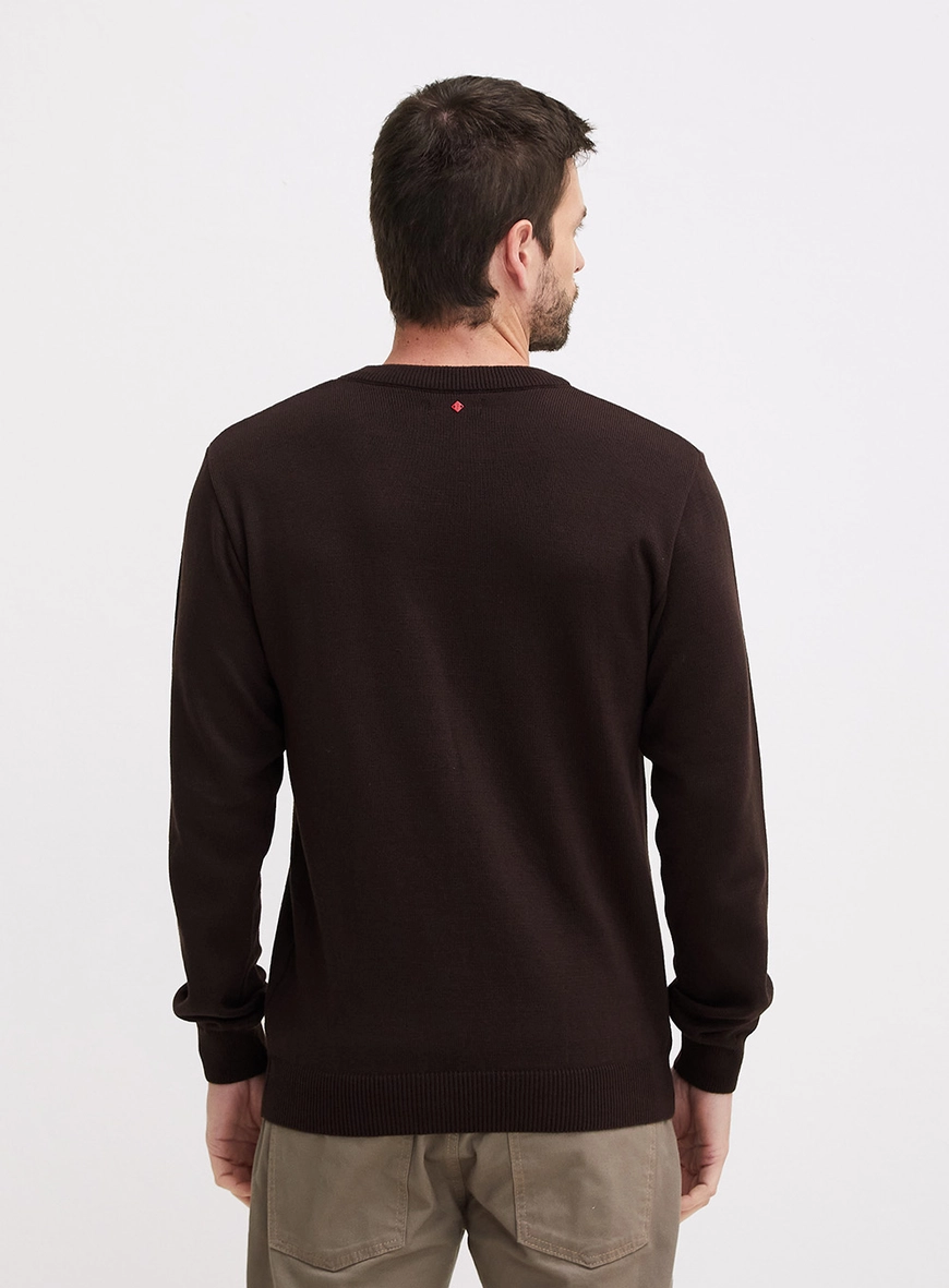 Suéter Tricô Masculino Fifties Marrom