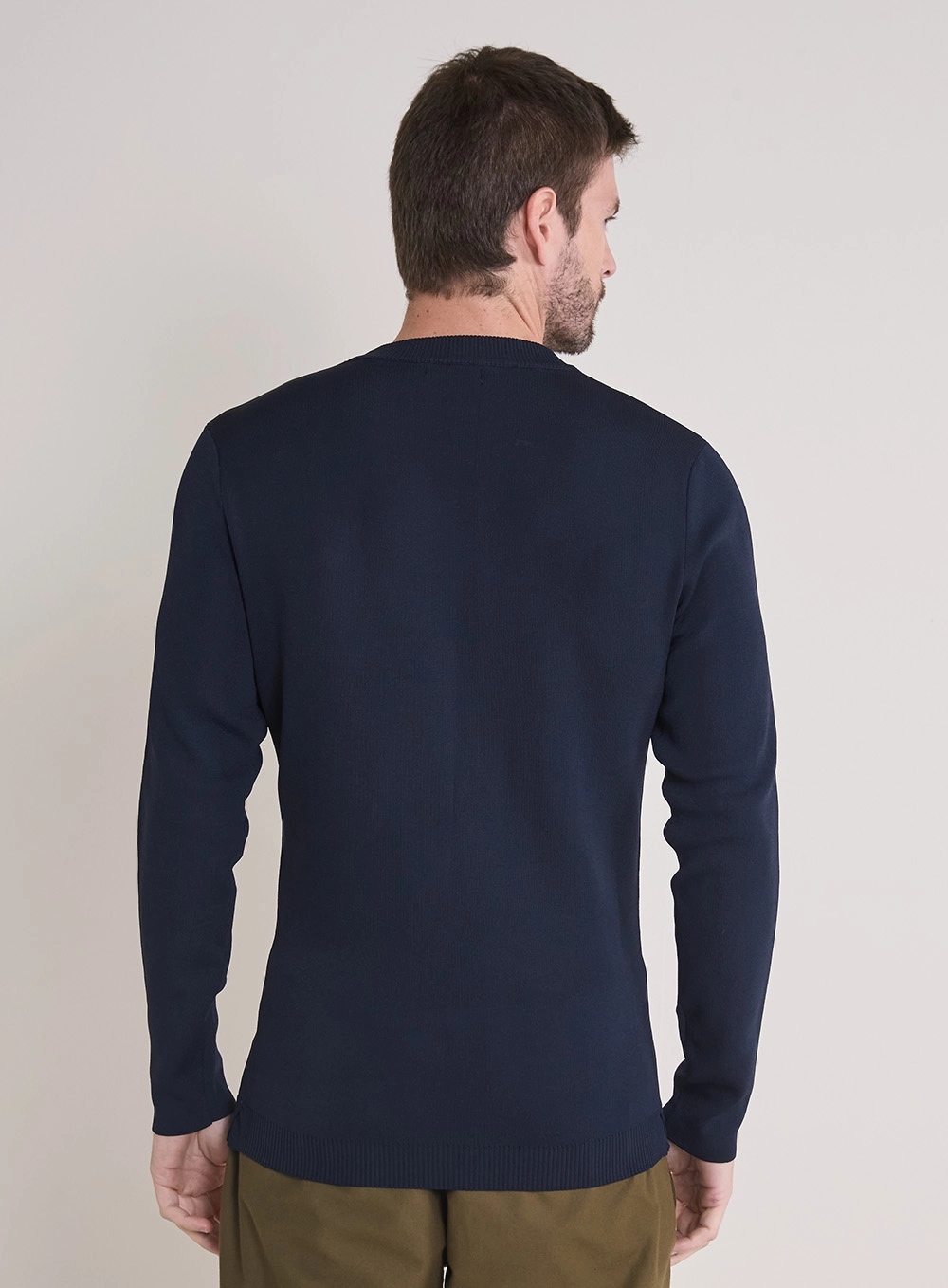 Suéter Tricô Masculino Raglan Azul 3