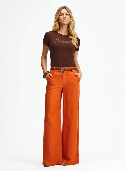 Calça De Alfaiataria Pantalona