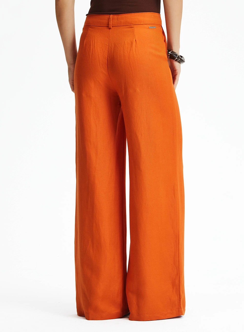 Calça De Alfaiataria Pantalona Laranja 4