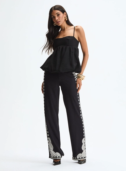 Calça Alfaiataria Reta Estampada