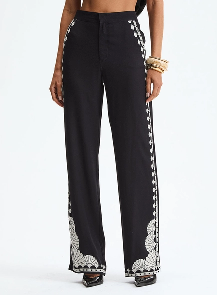 Calça Alfaiataria Reta Estampada