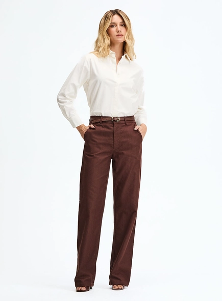Calça Jacquard Alfaiataria Reta
