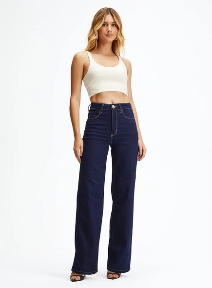 Calça Jeans Reta Slim Cintura Média
