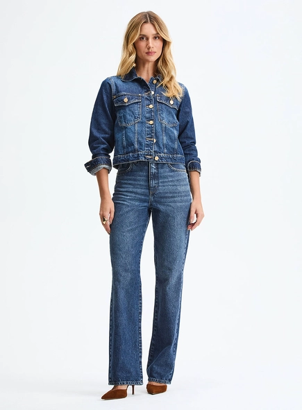 Calça Jeans Flare Cintura Média