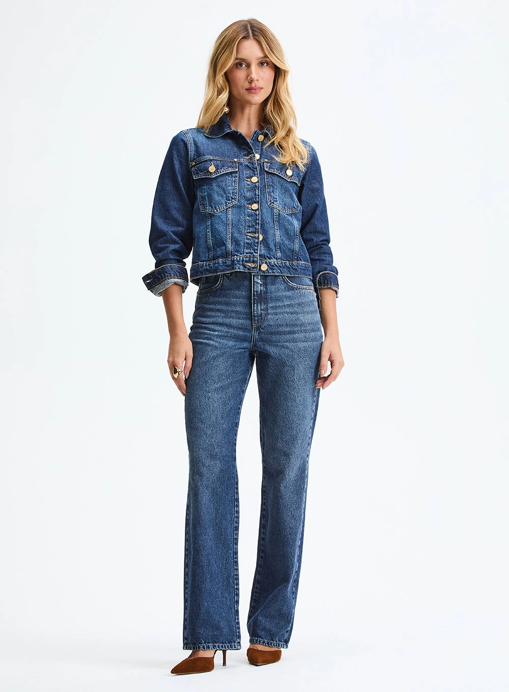 Calça Jeans Flare Cintura Média Índigo 1