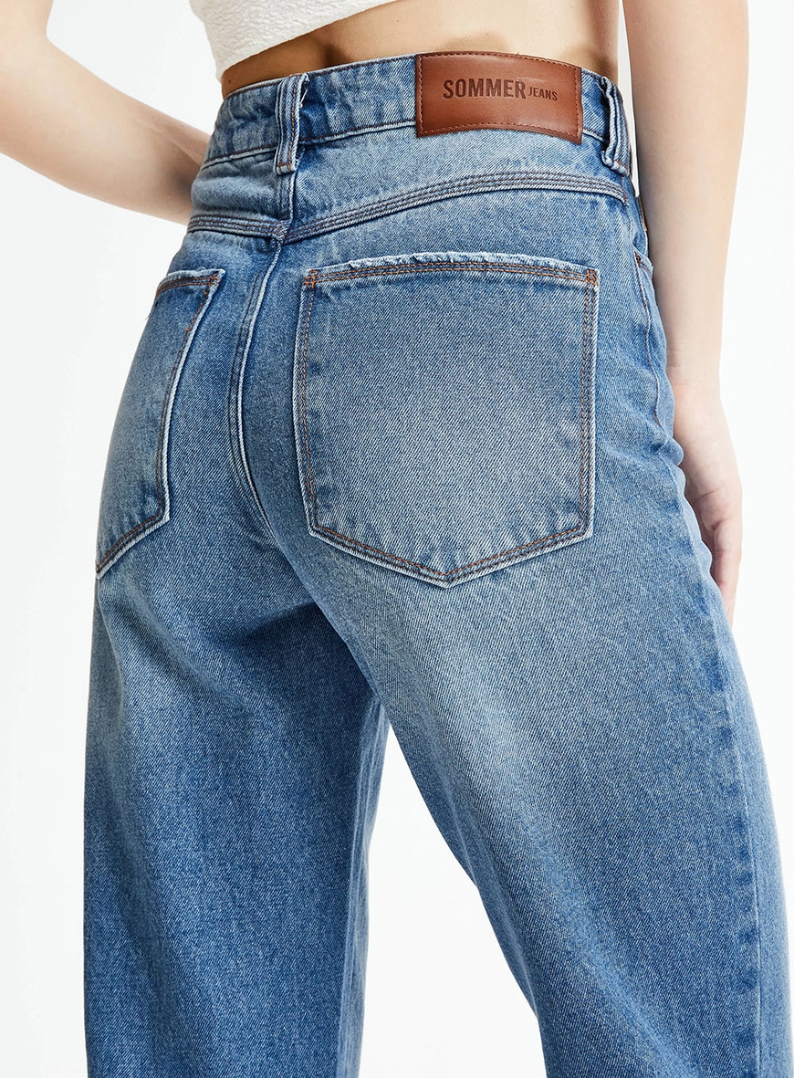 Calça Jeans Reta Efeito Vintage Índigo 3