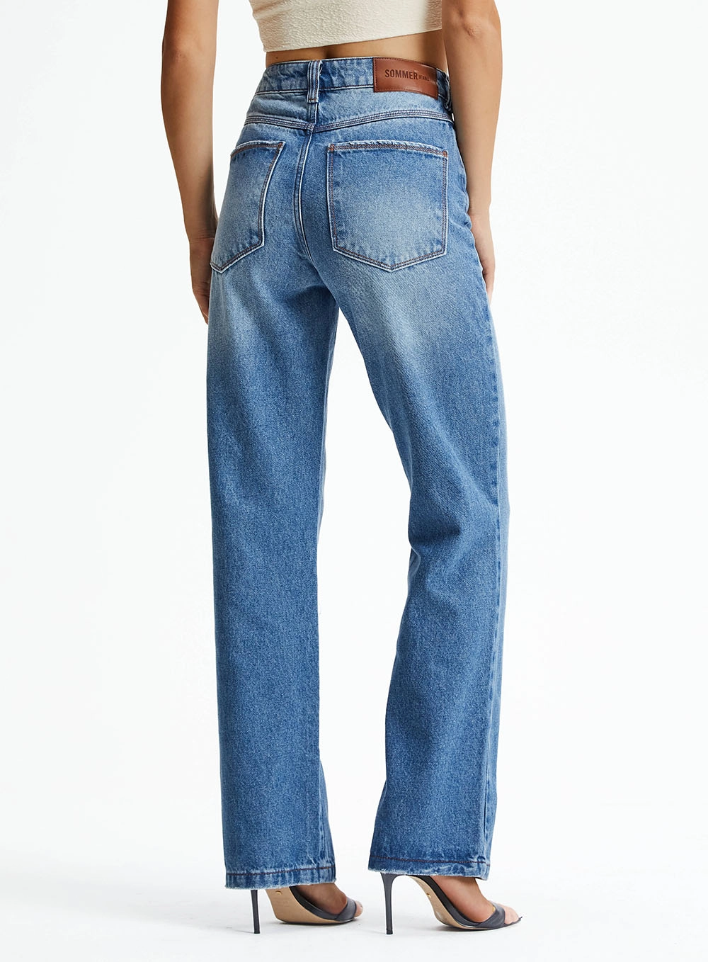 Calça Jeans Reta Efeito Vintage Índigo 4
