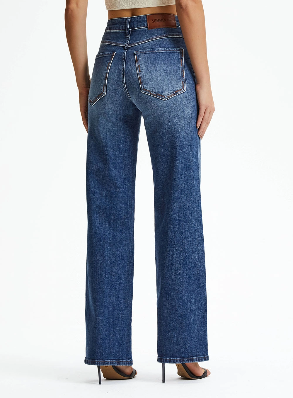 Calça Jeans Reta Slim Lavagem Média Índigo 4