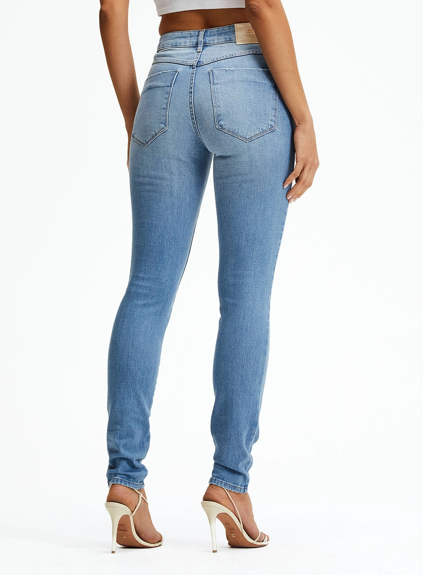 Calça Jeans Skinny Cintura Média Índigo 4