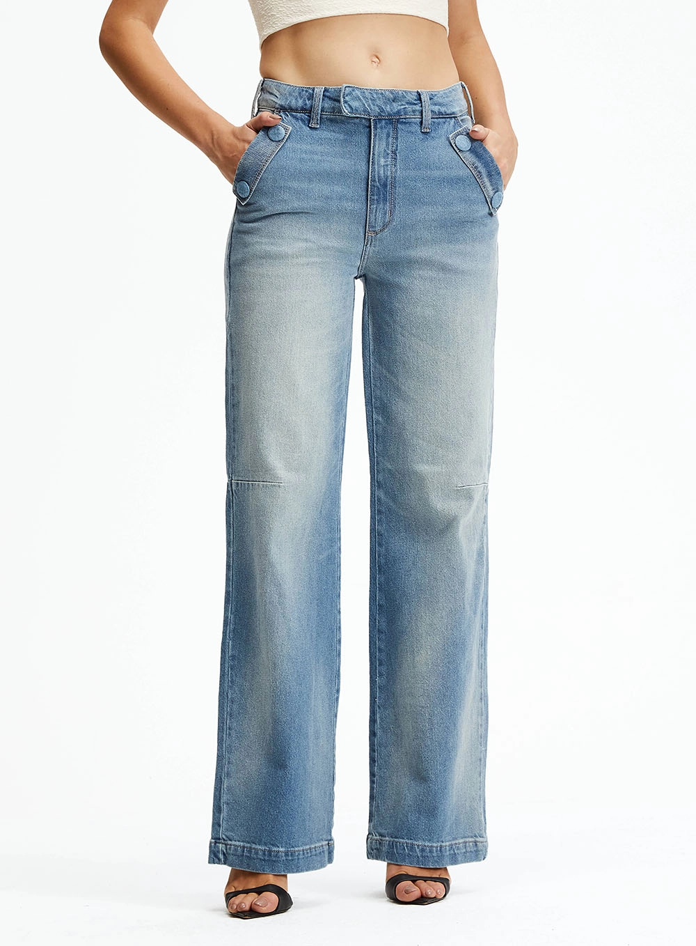 Calça Jeans Reta Slim Com Bolsos Faca Índigo 2