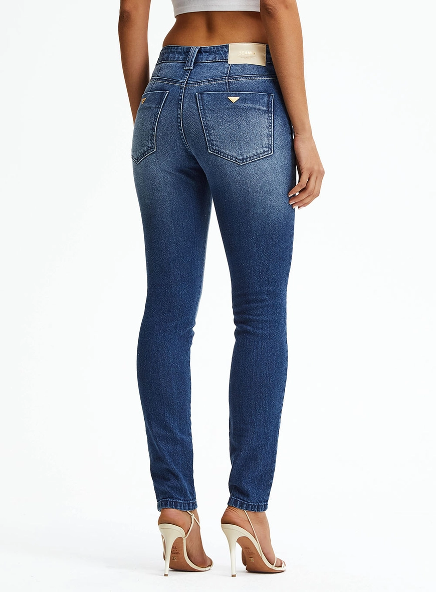 Calça Jeans Skinny Cintura Média Índigo 4