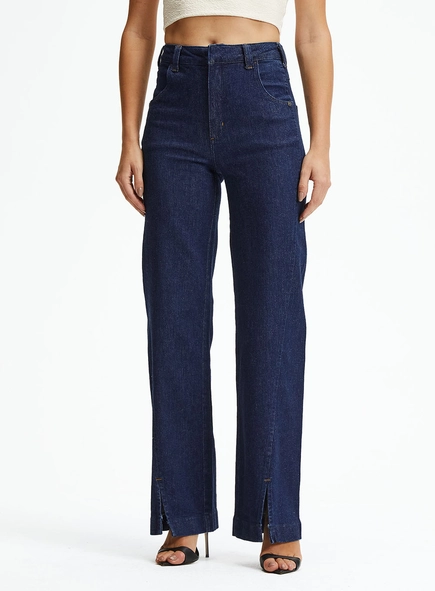 Calça Jeans Reta Slim Índigo Intenso