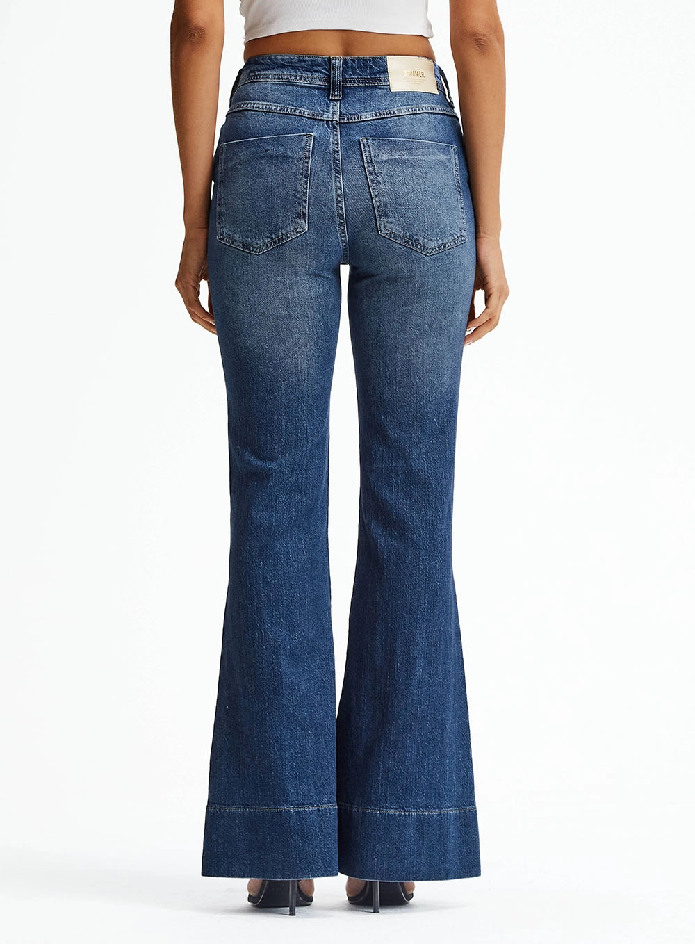 Calça Jeans Flare Com Design Estruturado Índigo 4
