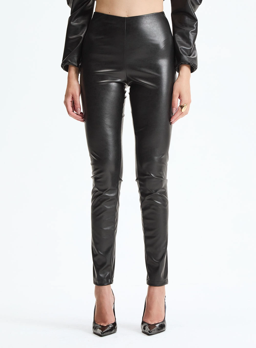 Calça Legging Em Pu Preto 2