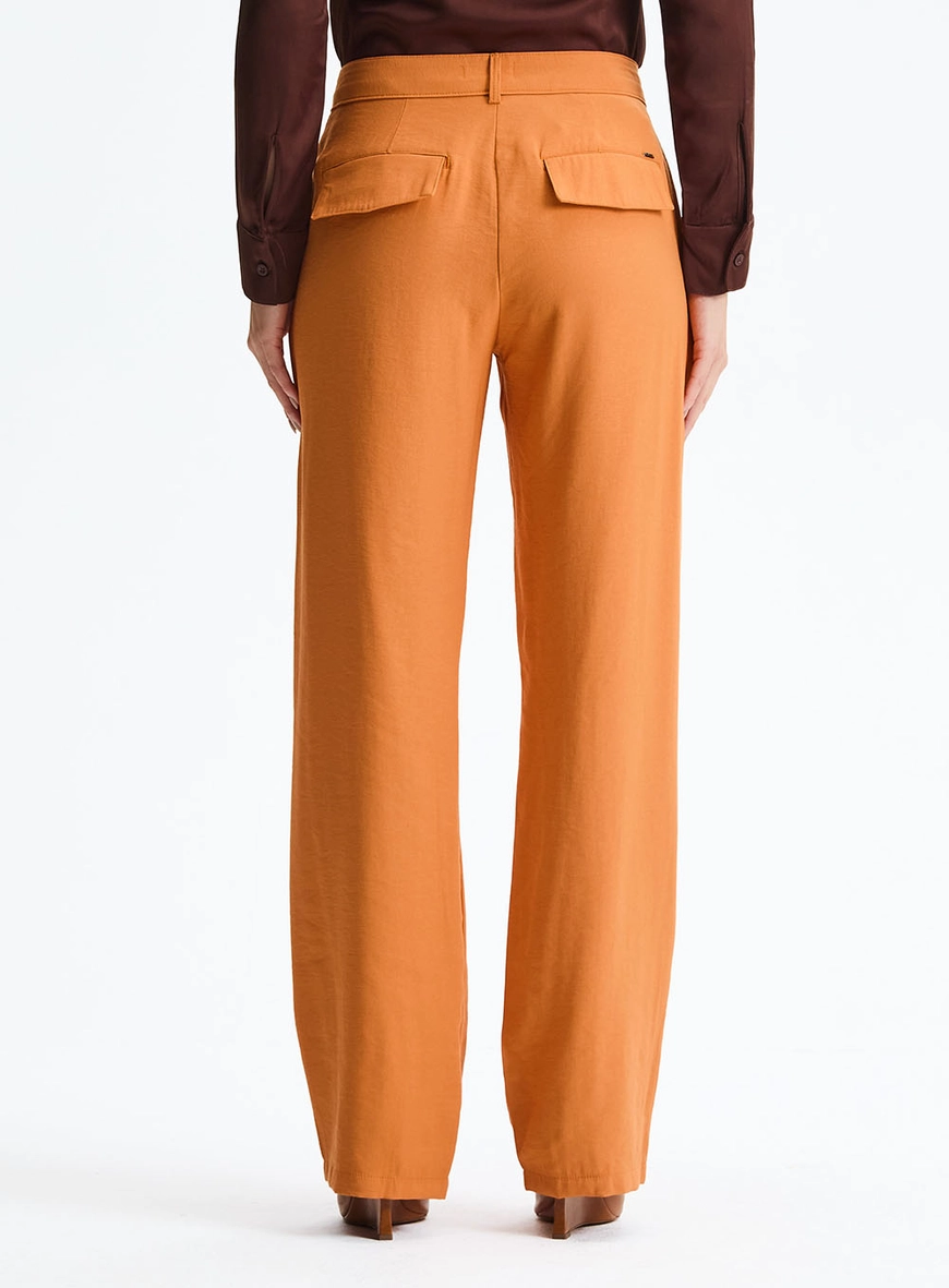 Calça Alfaiataria Reta Laranja 4