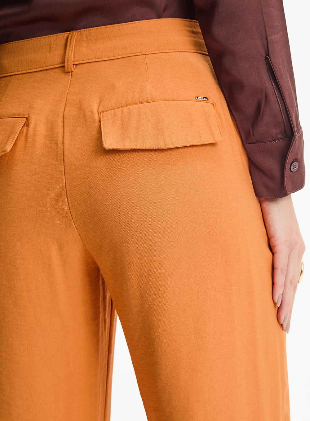 Calça Alfaiataria Reta Laranja 3