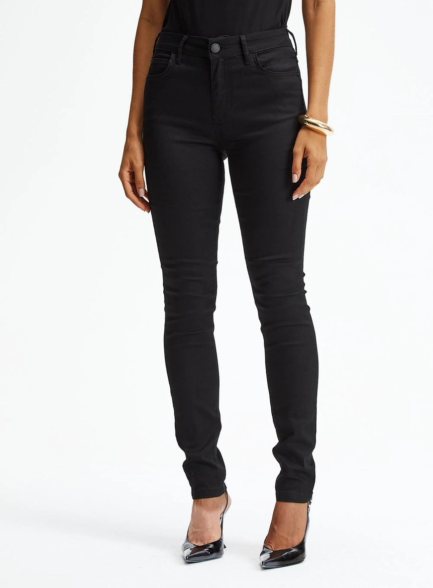 Calça Sarja Skinny Cintura Baixa Preto 2