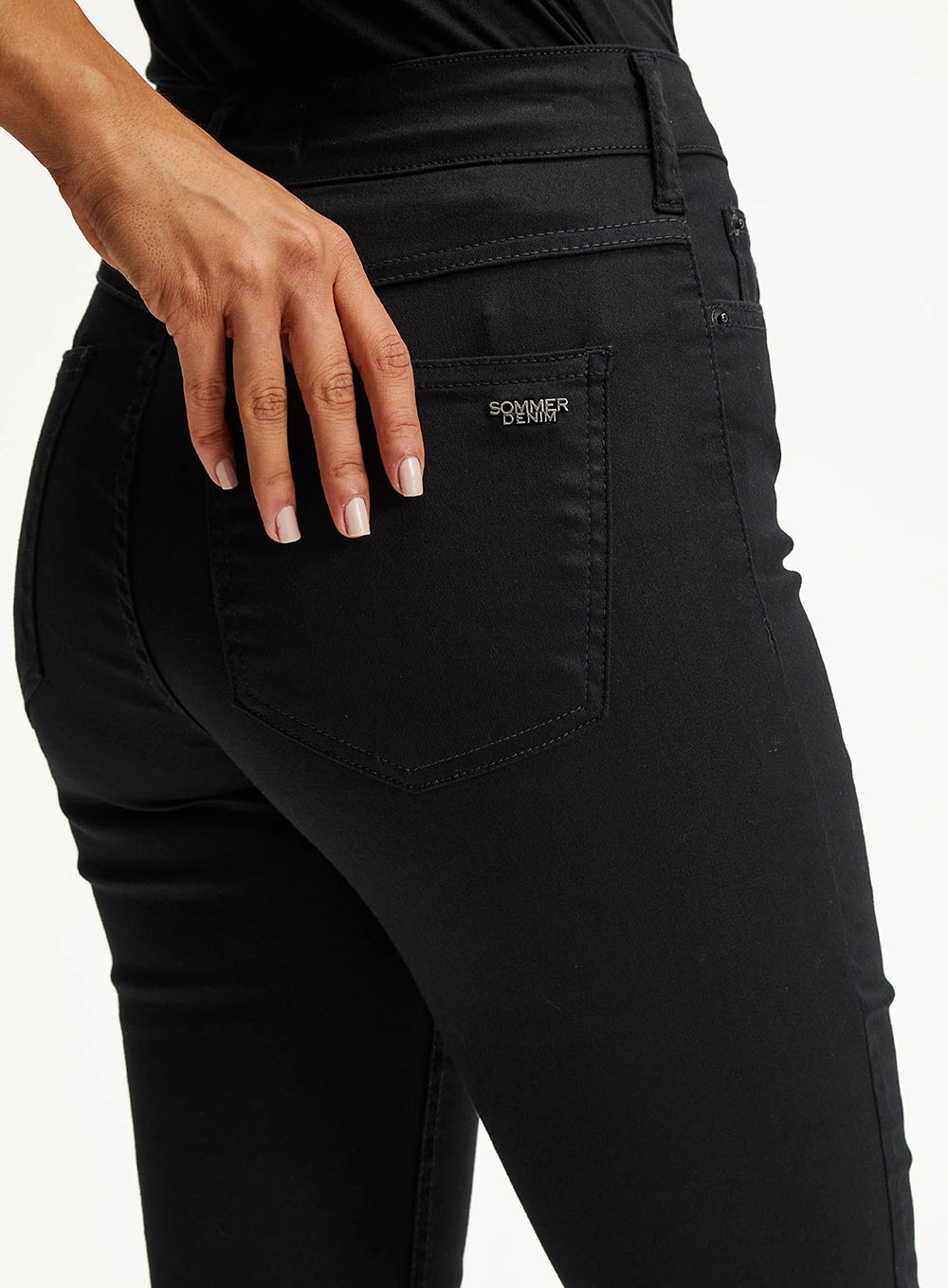 Calça Sarja Skinny Cintura Baixa Preto 3