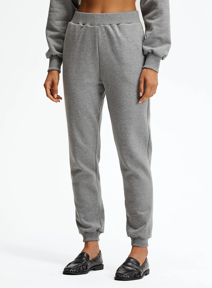 Calça Moletom Feminina Jogger Cinza 2