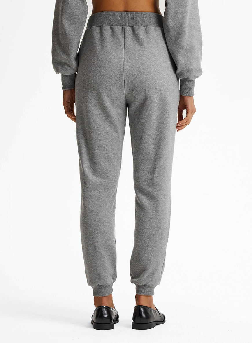 Calça Moletom Feminina Jogger Cinza 4