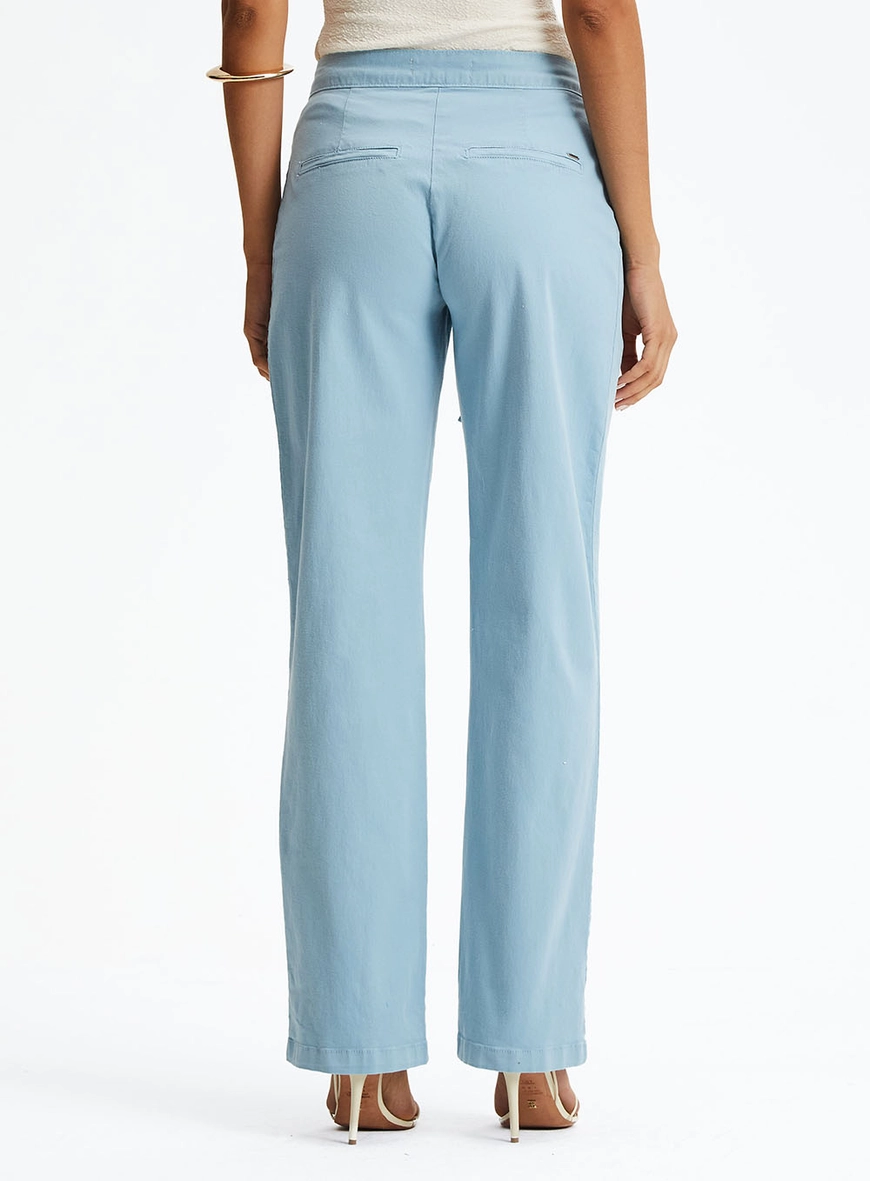 Calça Sarja Alfaiataria Com Tira Regulável Azul 4