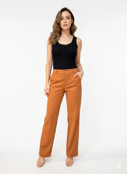 Calça Feminina Pu Reta
