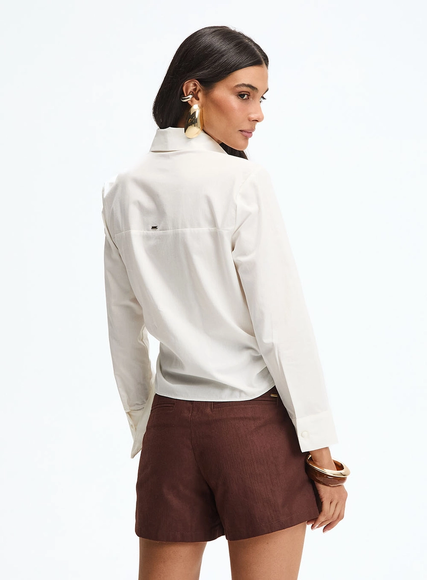 Camisa Feminina Alfaiataria Transpasse Off Shell 4