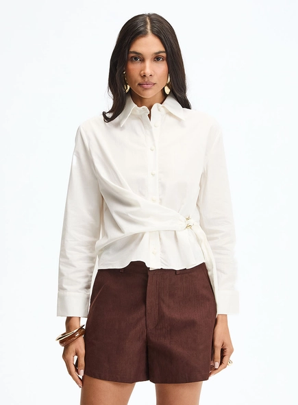 Camisa Feminina Alfaiataria Transpasse