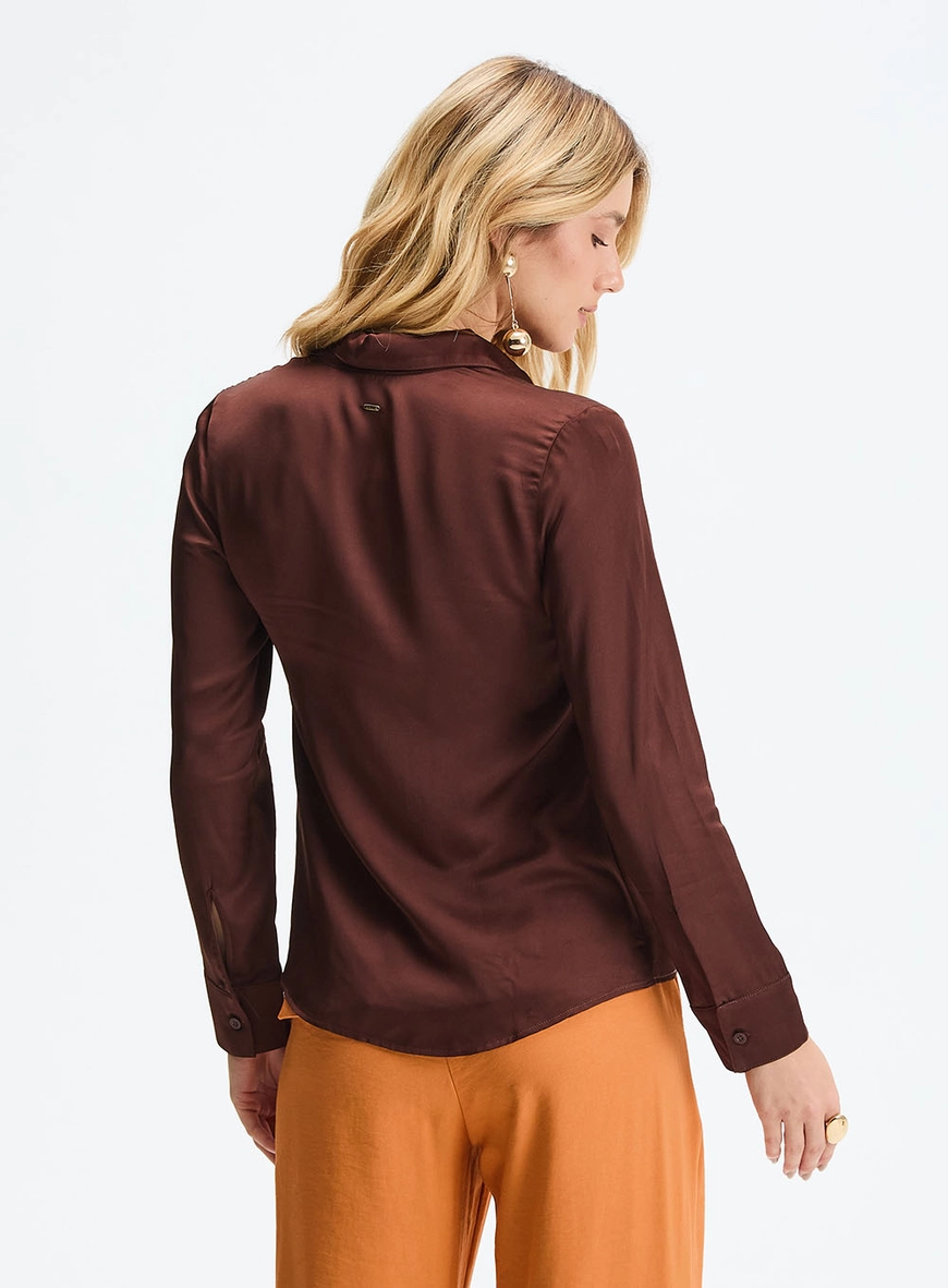 Camisa Feminina Comfort Marrom 3