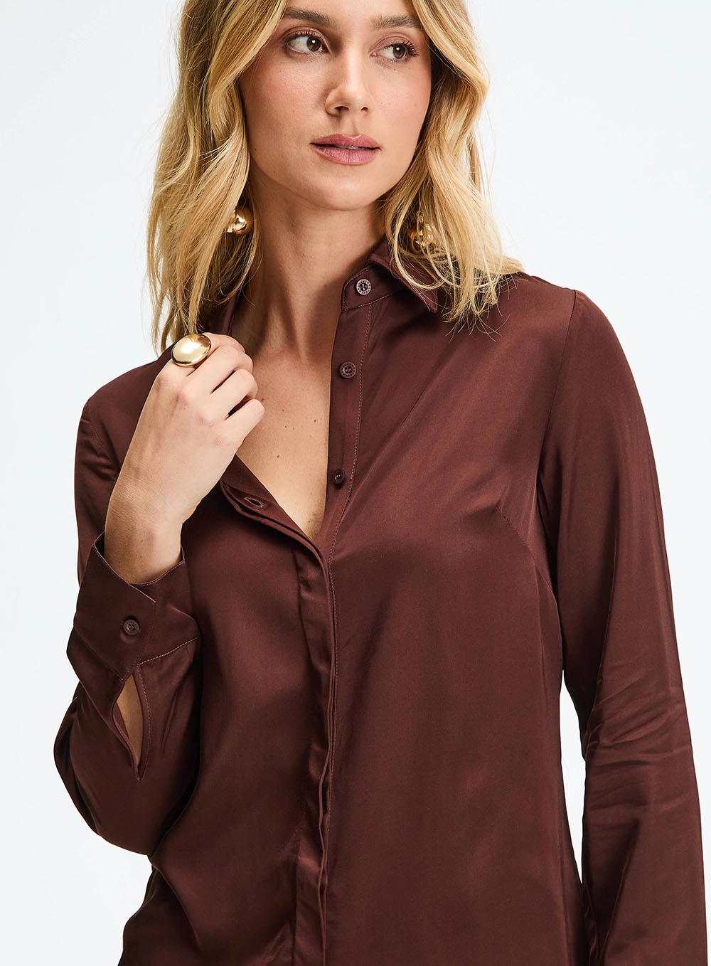 Camisa Feminina Comfort Marrom 2