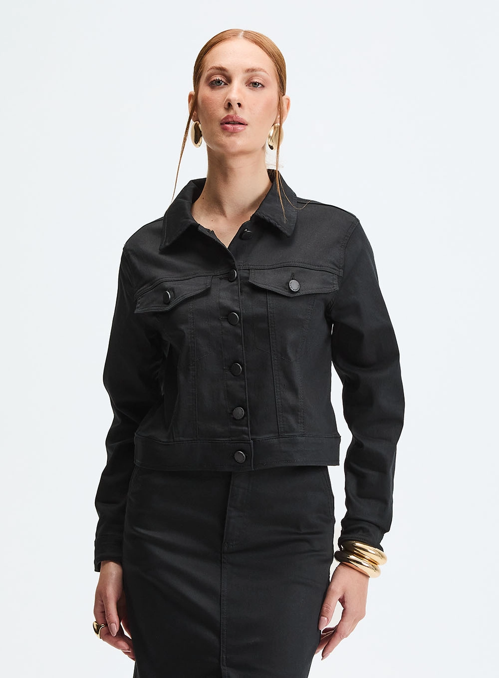 Jaqueta Sarja Ajustada Preto 2