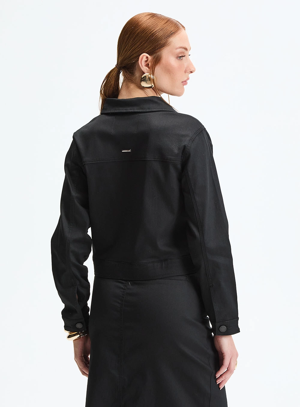Jaqueta Sarja Ajustada Preto 4
