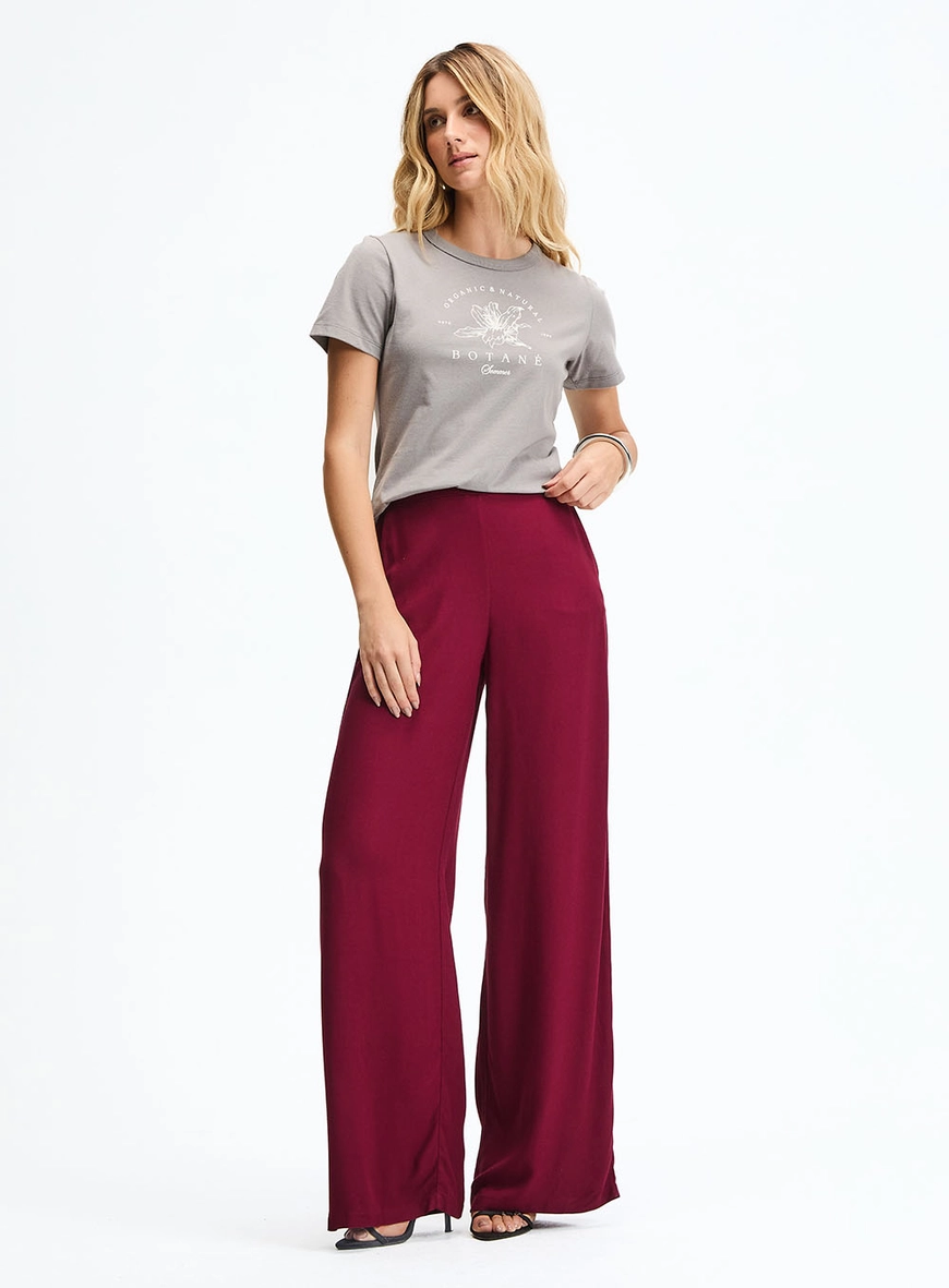 Camiseta Comfort Básica Com Estampa Cinza 4