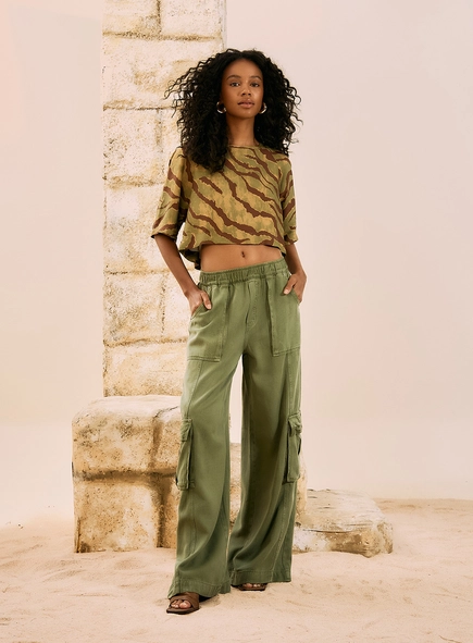 Calça Pantalona Cargo
