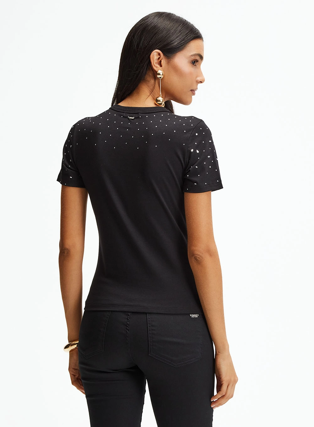 Camiseta Com Aplicação Preto 3