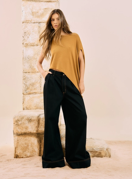 Calça Jeans Wide Leg Ampla