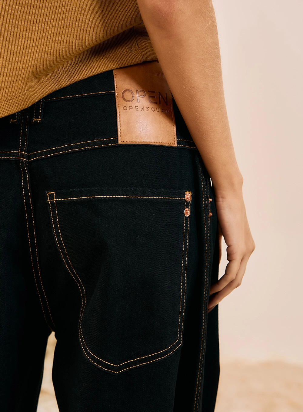 Calça Jeans Wide Leg Ampla Preto 3