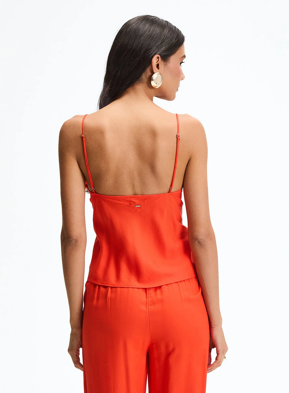 Blusa Comfort Com Decote V Laranja 4