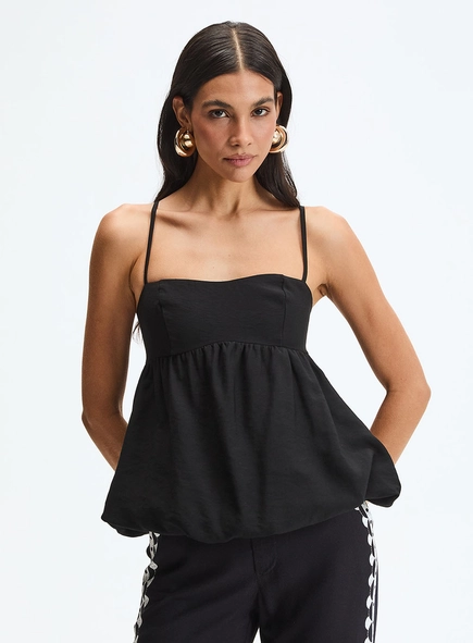 Blusa Balonê Com Alças Finas