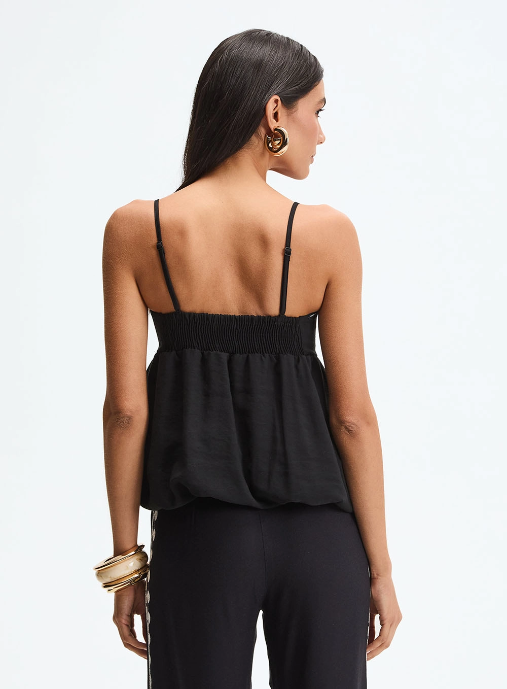 Blusa Balonê Com Alças Finas Preto 3
